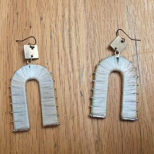 Etsy Silver Arch Thread Drop Dangle Earrings